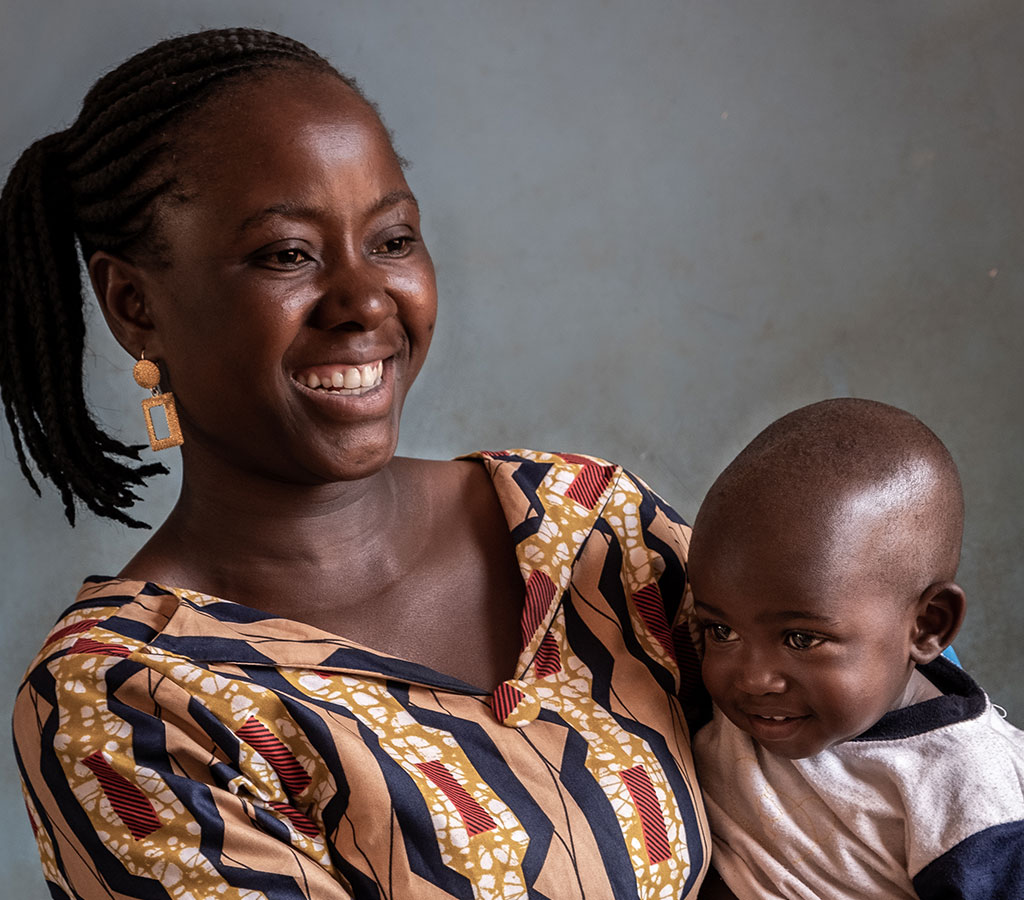 Merina and her son Richard in Tanzania