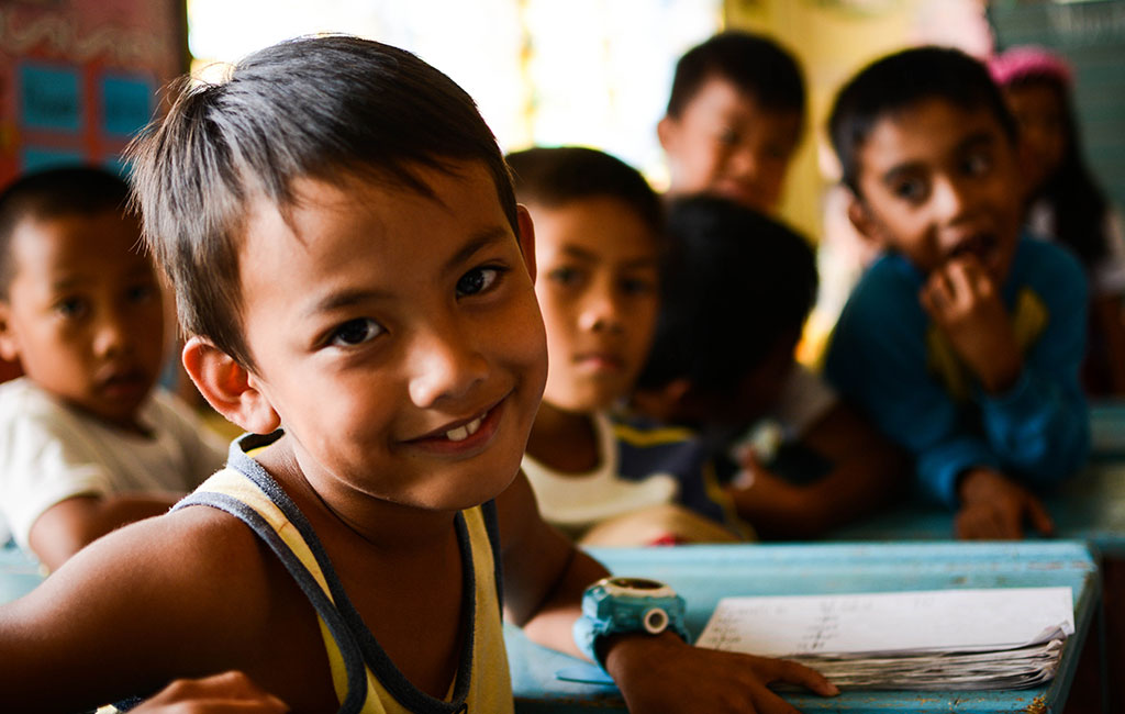 Children in a school in the province of Maguindanao, Philippines