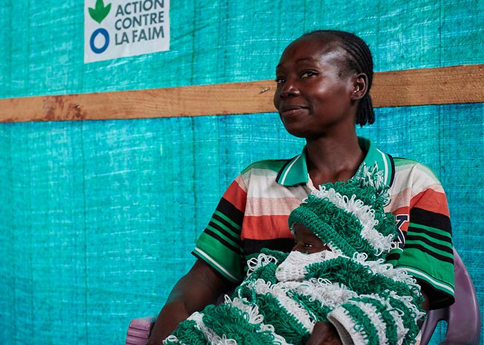 A woman at an Action Against Hunger treatment centre in Central African Republic.