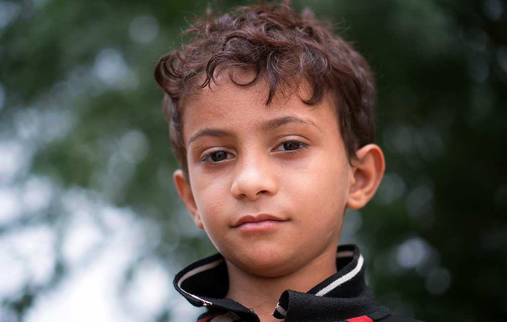 Mazen visiting an Action Against Hunger mobile health clinic in Yemen.