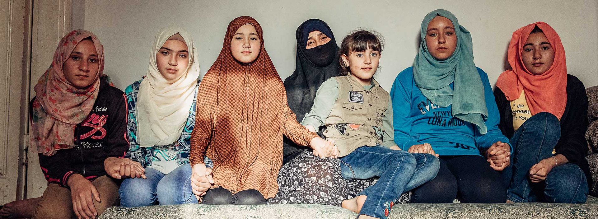 A group of Syrian refugee children in Jordan.