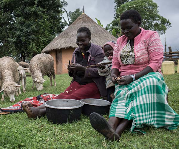 Two women at an Action Against Hunger project in Kenya.