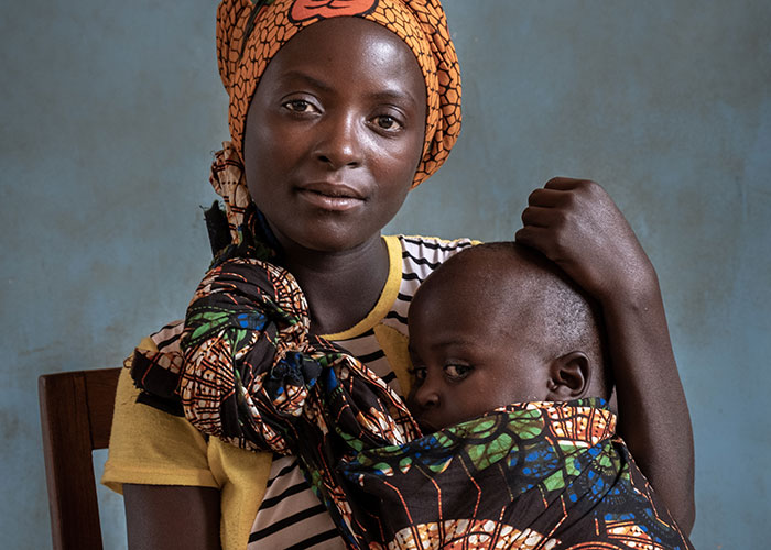 Miriam and her son Samson in Mpwapwa, Tanzania. They've recovered from malnutrition thanks to the support of Action Against Hunger and players of the People's Postcode Lottery.