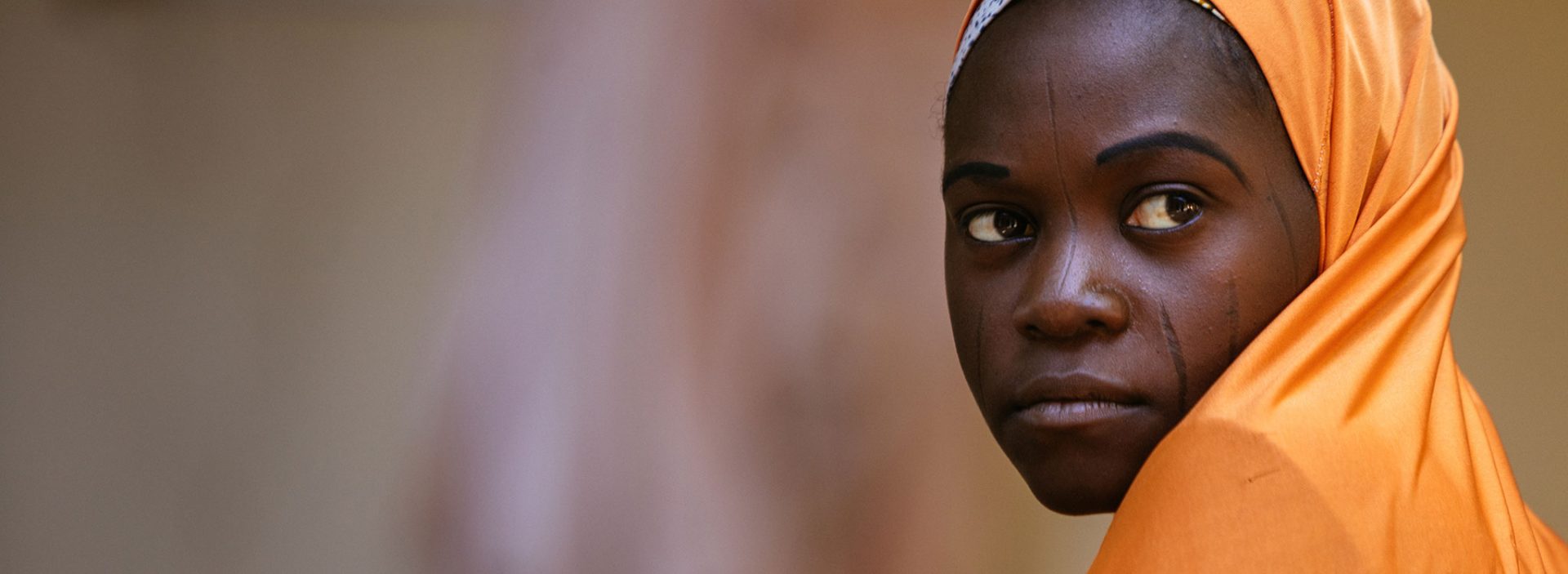 A girl in an Action Against Hunger health centre in Nigeria.