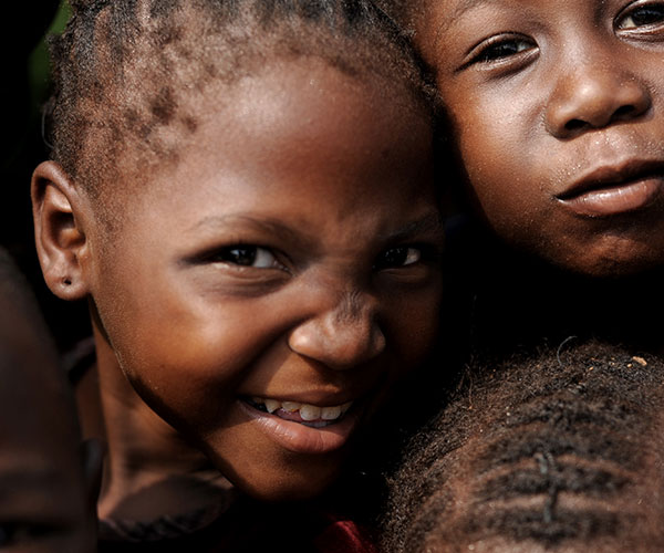 children smiling at camera in Cetral African Republic