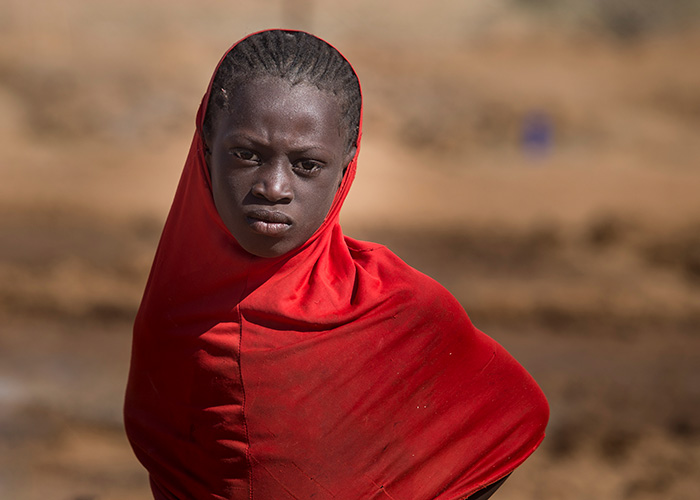 A girl supported by an Action Against Hunger project in Senegal.