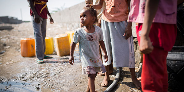 A girl supported by Action Against Hunger in Yemen.