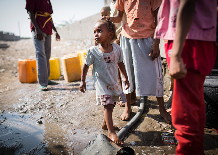 A girl supported by Action Against Hunger in Yemen.