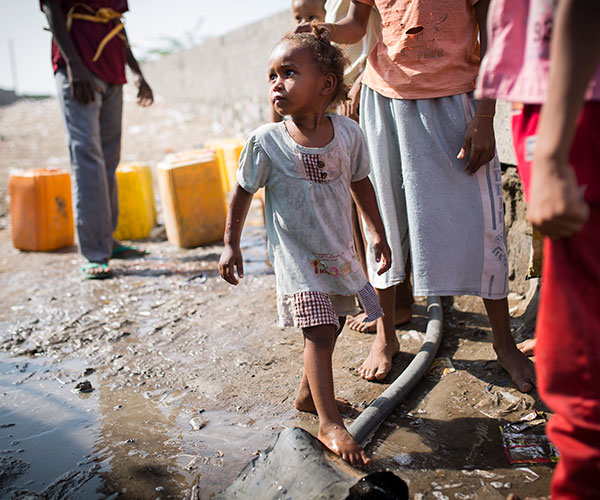 A girl supported by Action Against Hunger in Yemen.