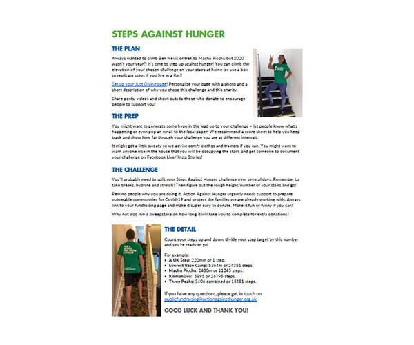 Step against hunger resources