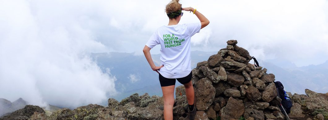 Action Against Hunger group member on a trek