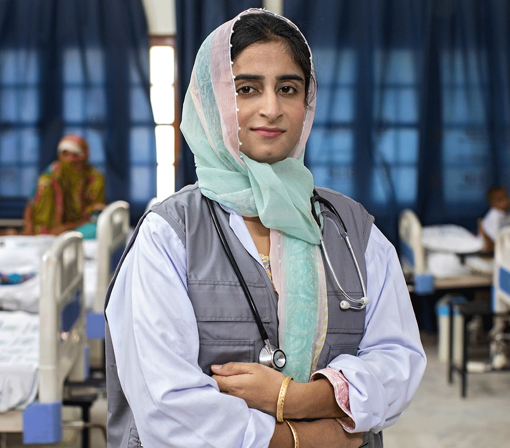 Dr Sohni Laghari,is a female medical officer at the District Headquarters Hospital in Pakistan which is supported by Action Against Hunger