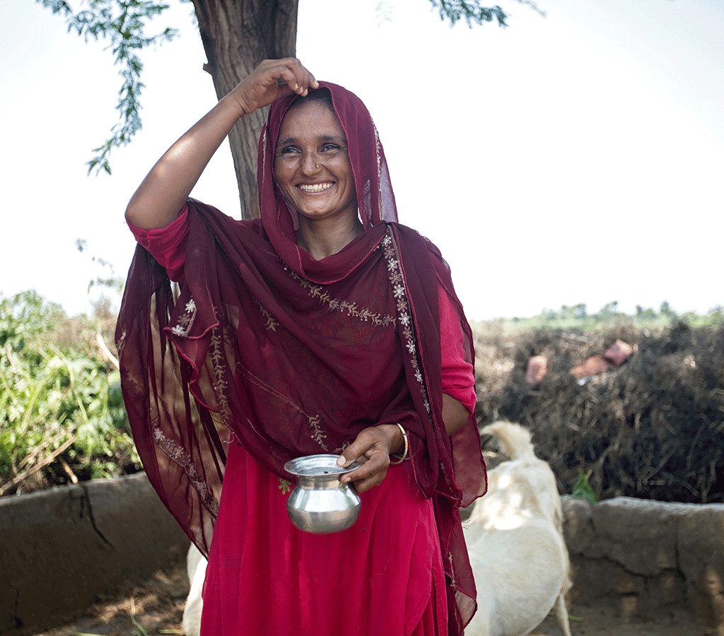 Zareena received a goat through an Action Against Hunger livestock management programme