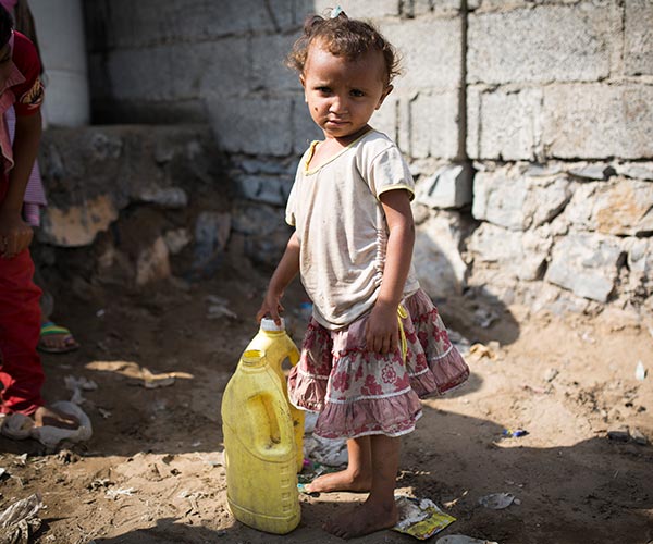 A girl who has received support from Action Against Hunger in Yemen.