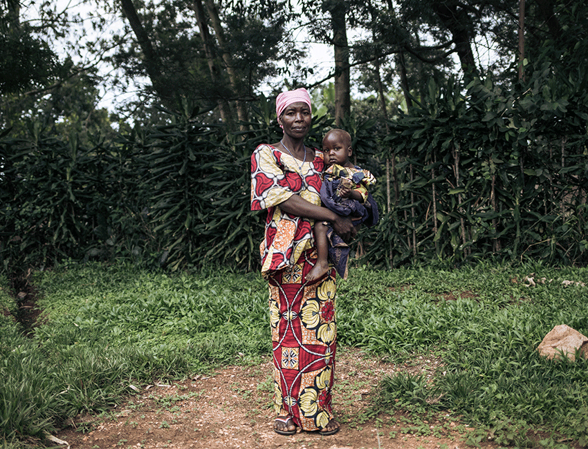 Georgine with her 27-month-old son, David who was treated at an Action Against Hunger-supported health centre for severe acute malnutrition in DRC