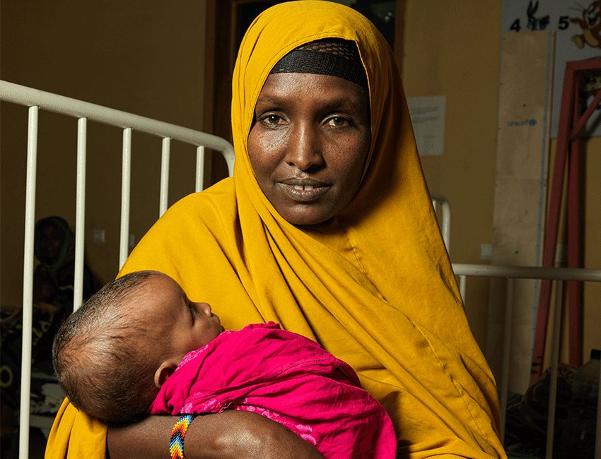 Safiya and Fardosa at an Action Against Hunger treatment centre in Ethiopia