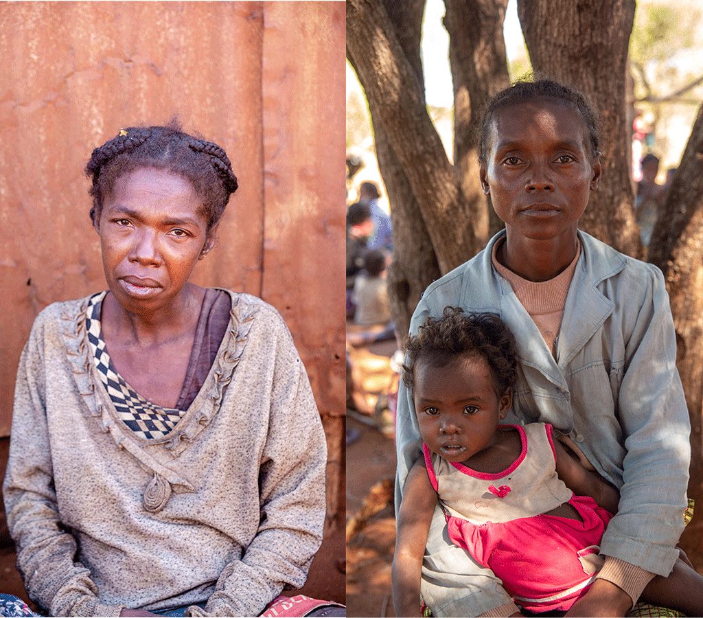 25-year-old mother Dame and 38-year-old mother Maliha have received support from Action Against Hunger-supported projects in Madagascar