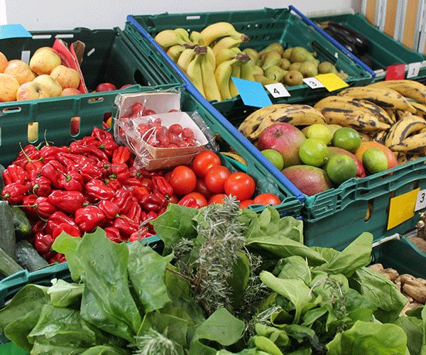 Food provided at a community food store supported by Action Against Hunger