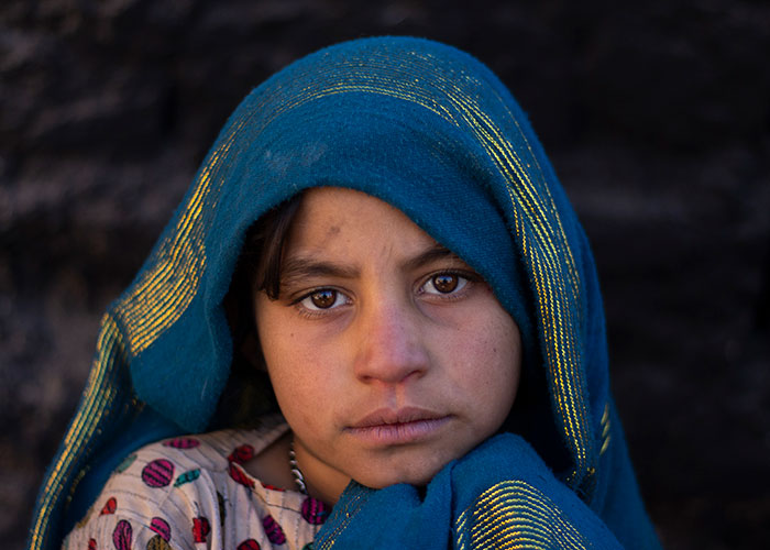 Safia, a girl living in an informal camp in northwest Afghanistan.