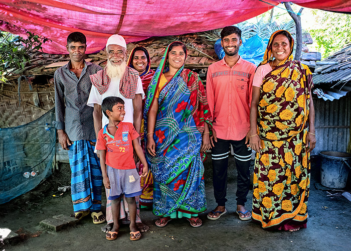 Sabuda and her family in Bangladesh.