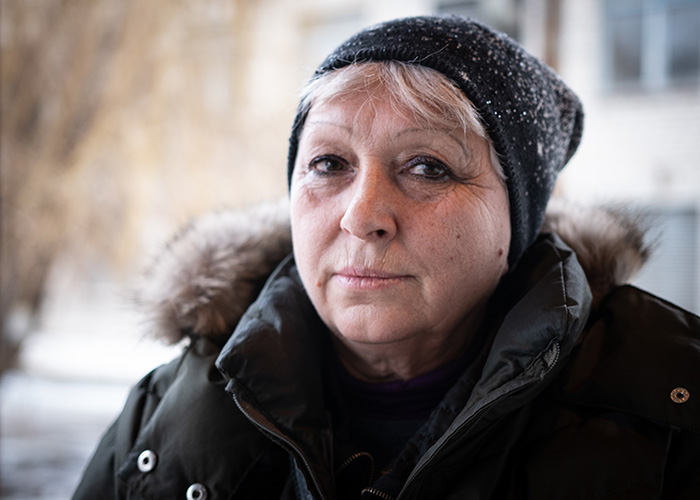 A woman in Ukraine.