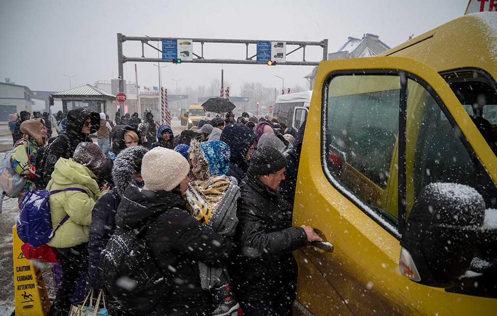 The scenes at Palanca on the border between Ukraine and Moldova.