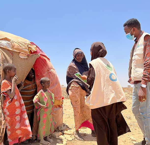 Action Against Hunger's teams visit a family in Somalia.