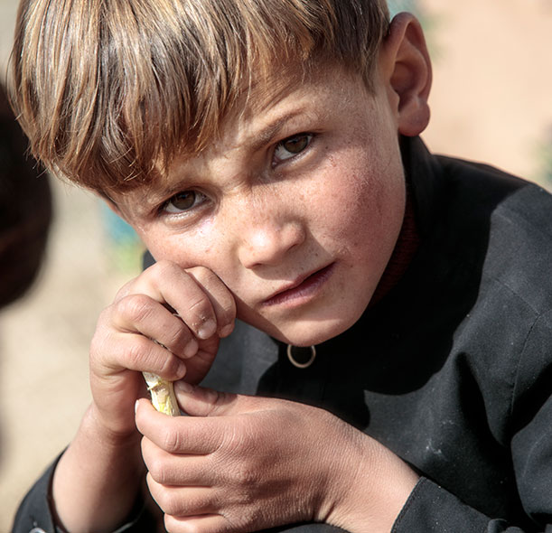 A boy whose family has been supported by Action Against Hunger in Afghanistan.