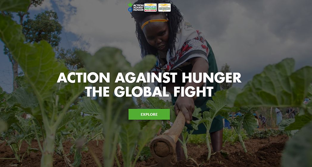 The front page of Action Against Hunger's International Annual Report.