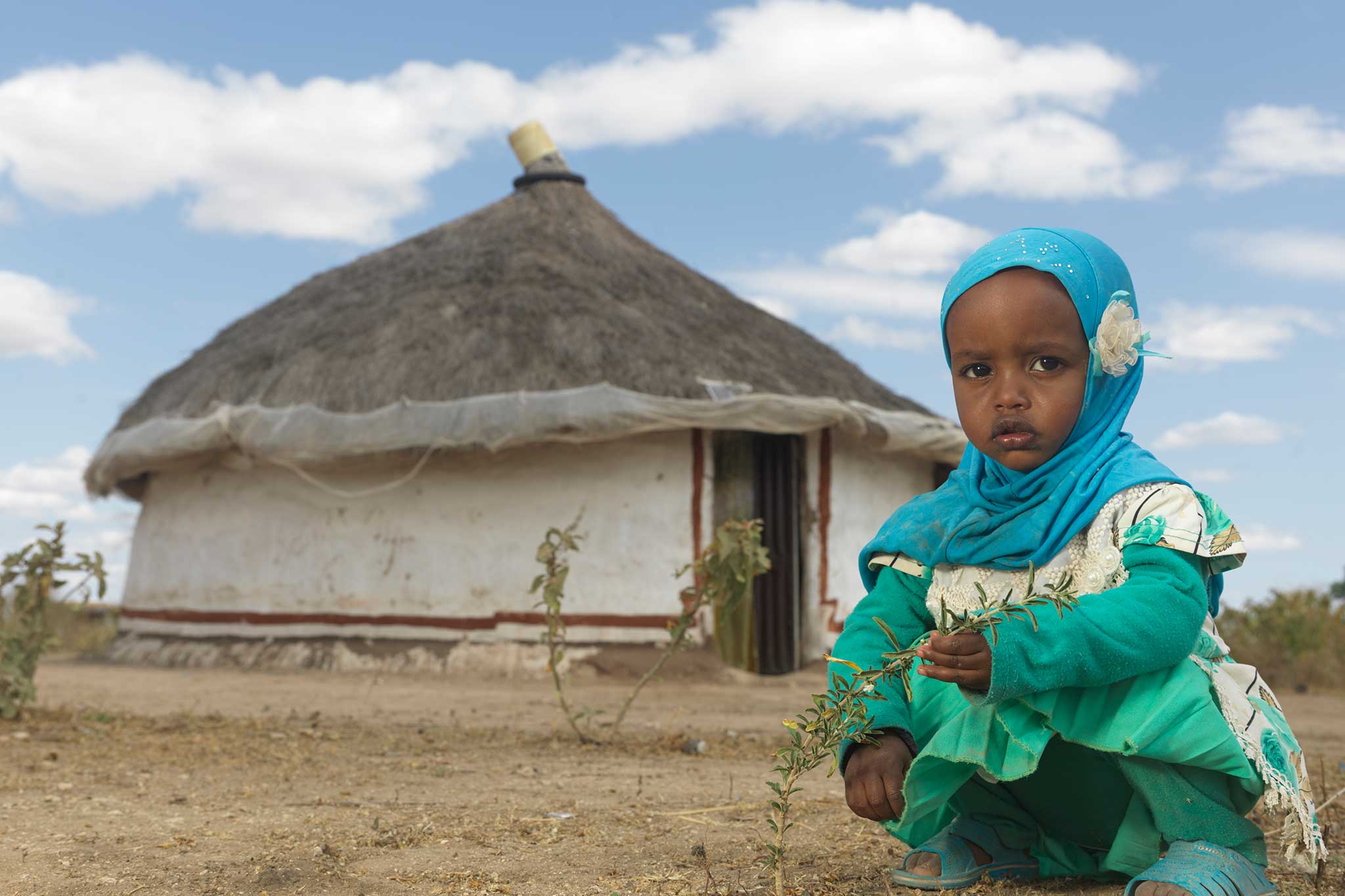 A picture of 18-month-old Munira, who recovered from severe malnutrition after visiting one of Action Against Hunger's treatment programmes.