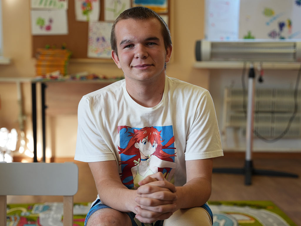 A portrait of Maksim, a teenager receiving mental health support from Action Against Hunger in Ukraine.