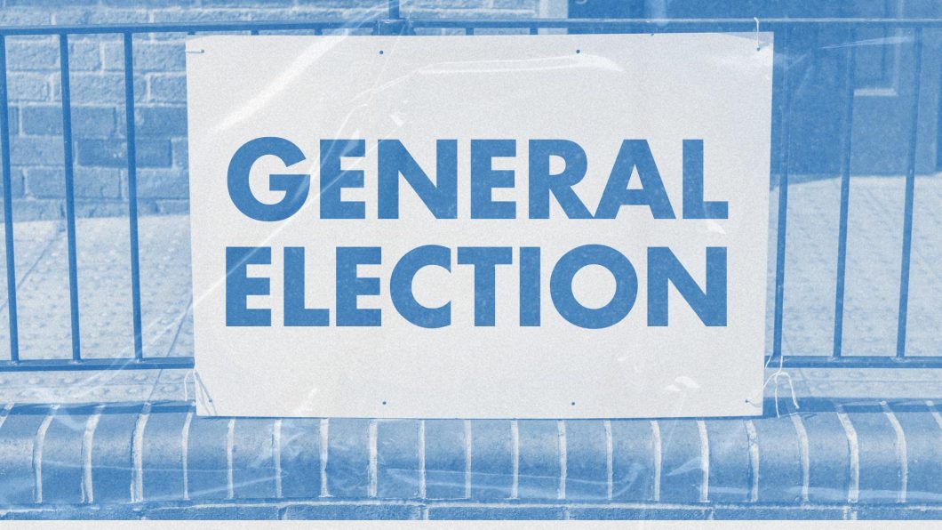 A sign at a polling station that say General Election.