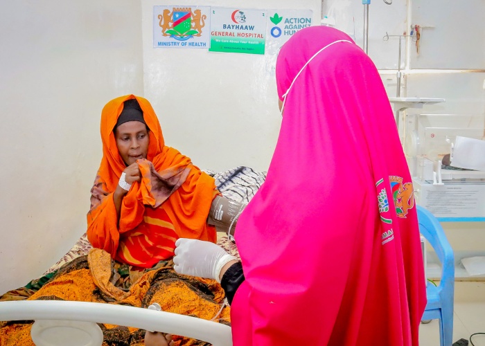 Maryan, a woman in Somalia, treated at a health centre.
