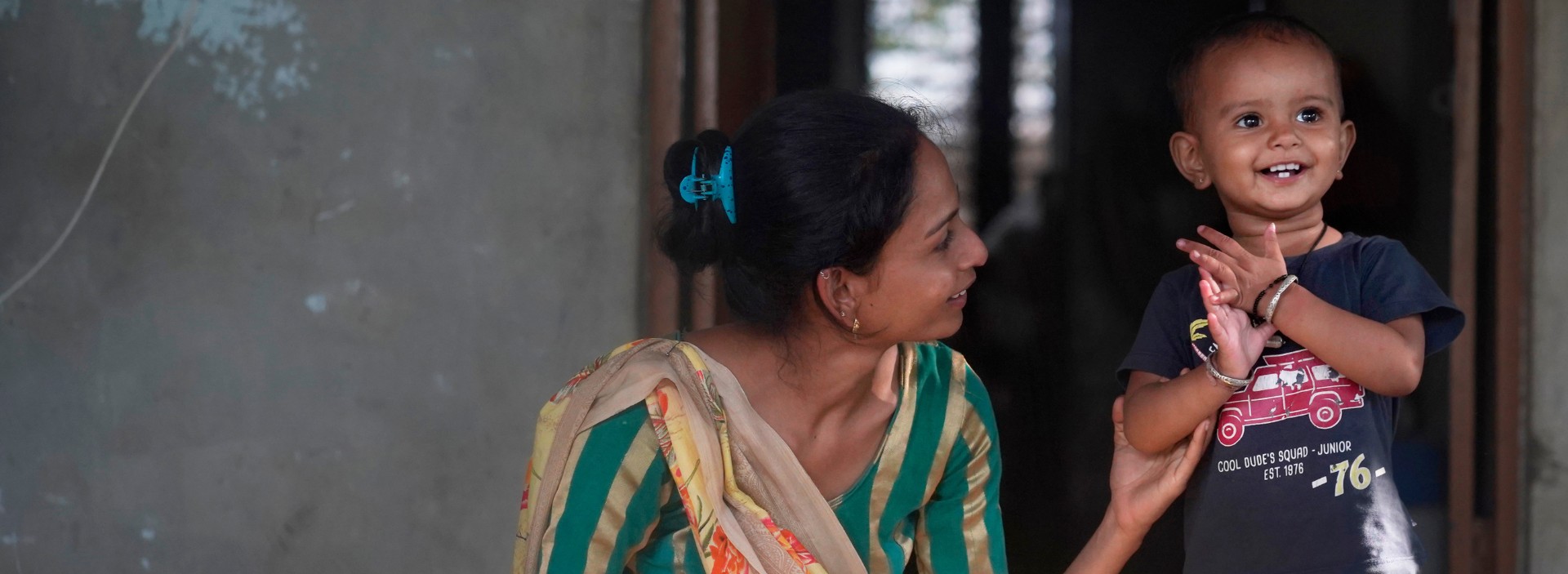 Fanika and her son treated for malnutrition in India.