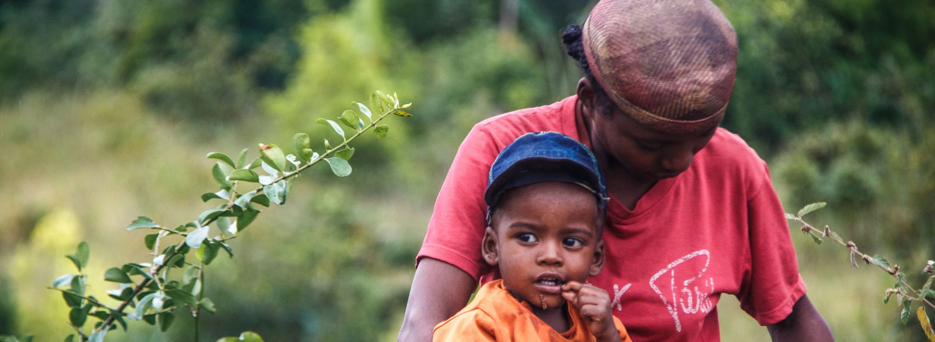Mother and child facing hunger in Madagascar.