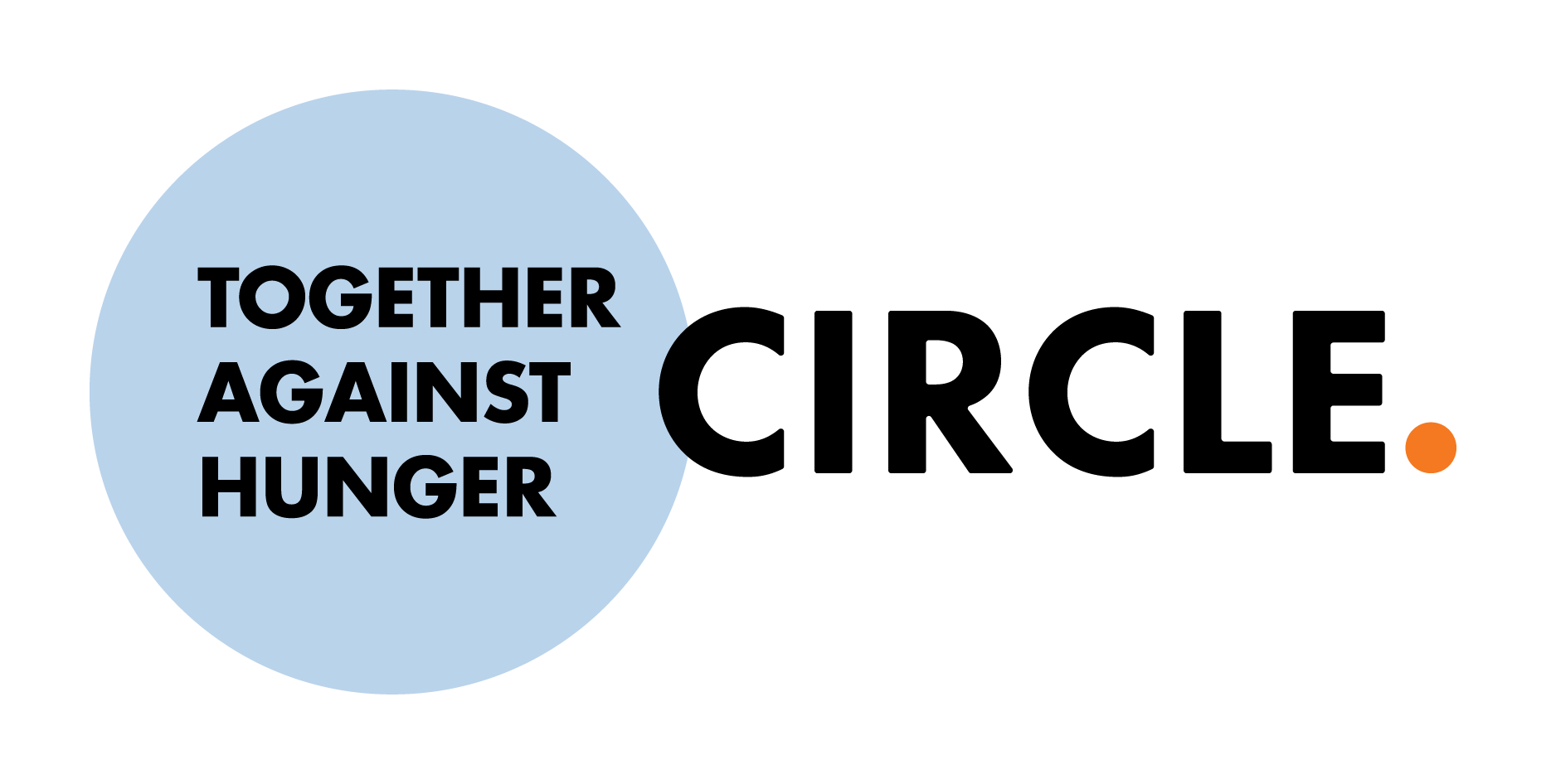 Together Against Hunger in light blue and Circle in bold writing.