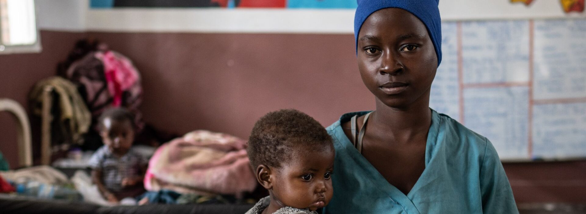 Clarisse and her 2-year-old child at an Action Against Hunger treatment centre in the Democratic Republic of the Congo.