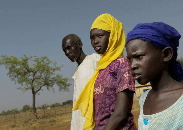 A family of Sudanese refugees supported by Action Against Hunger in South Sudan.