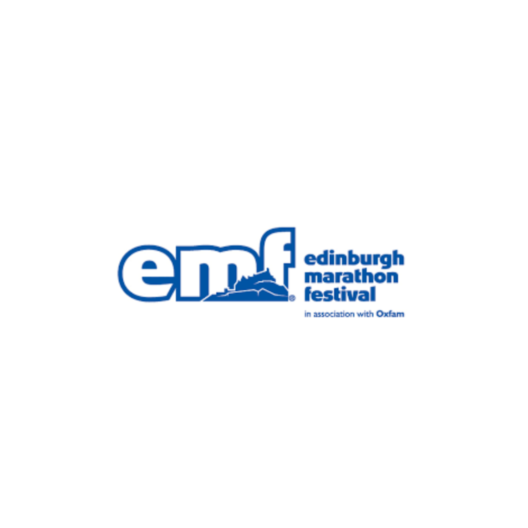 emf edinburgh marathon festival in dark blue.